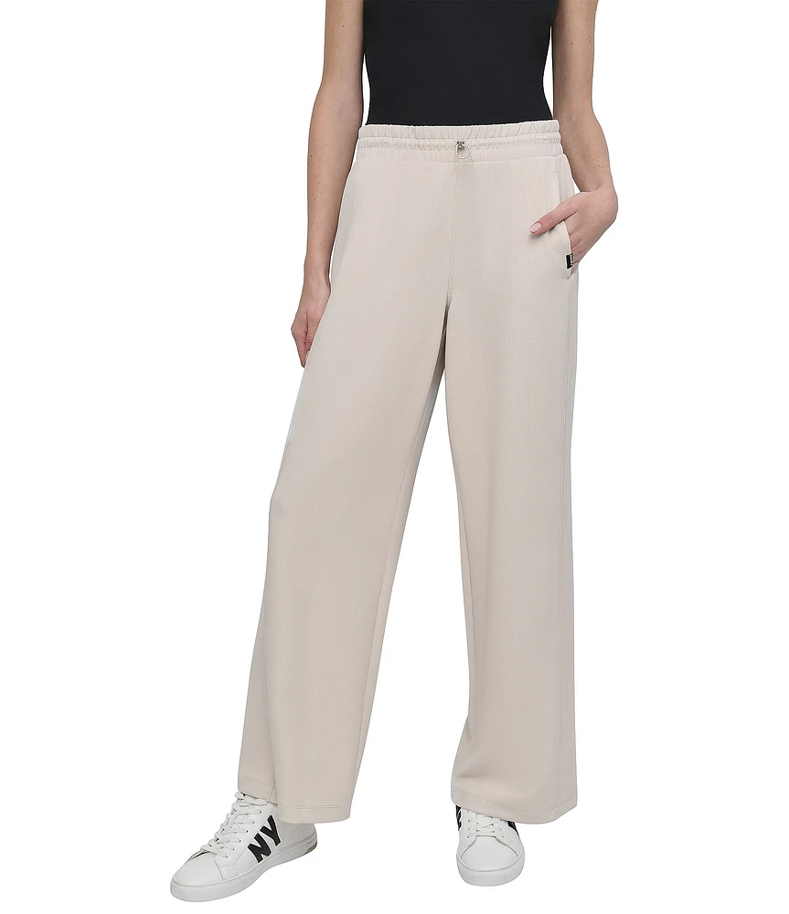 DKNY Sport by Donna Karen Highline Ribbed High Waist Wide Leg Pant