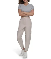 DKNY Sport by Donna Karen Knit Canvas Cargo Ankle Pant