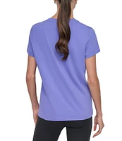 DKNY Sport by Donna Karen Solid V-Neck Short Sleeve Tee