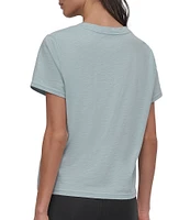 DKNY Sport by Donna Karen V-Neck Short Sleeve Slub Tee