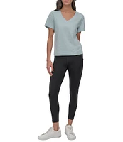 DKNY Sport by Donna Karen V-Neck Short Sleeve Slub Tee