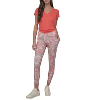 DKNY Sport Elevate Interlock High Waist 7/8 Printed Fitness Leggings