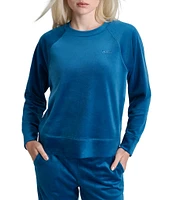 DKNY by Donna Karan Sport Knit Velour Crew Neck Pullover