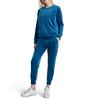 DKNY by Donna Karan Sport Knit Velour Crew Neck Pullover