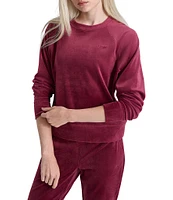 DKNY by Donna Karan Sport Knit Velour Crew Neck Pullover