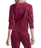 DKNY by Donna Karan Sport Knit Velour Crew Neck Pullover