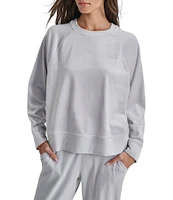 DKNY by Donna Karan Sport Knit Velour Crew Neck Pullover