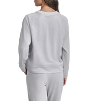 DKNY by Donna Karan Sport Knit Velour Crew Neck Pullover