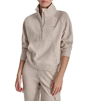 DKNY Sport by Donna Karan Logo Half Zip Stand Collar Pullover