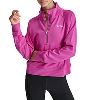 DKNY Sport by Donna Karan Logo Half Zip Stand Collar Pullover