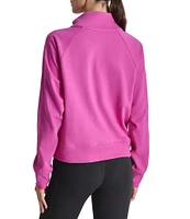 DKNY Sport by Donna Karan Logo Half Zip Stand Collar Pullover