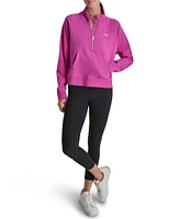 DKNY Sport by Donna Karan Logo Half Zip Stand Collar Pullover