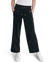 DKNY by Donna Karan Sport Printed Ribbed Velour Wide Leg Pant