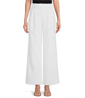 DKNY by Donna Karan Stretch Drapey High Waisted Pleated Wide Leg Pants