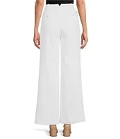 DKNY by Donna Karan Stretch Drapey High Waisted Pleated Wide Leg Pants