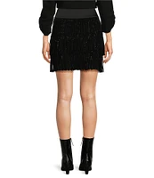 DKNY by Donna Karan Studded Fringe A-Line Mini Skirt