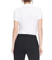 DKNY by Donna Karan Surplice V-Neck Side Ruched Short Sleeve Top