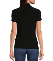 DKNY by Donna Karan Surplice V-Neck Side Ruched Short Sleeve Top