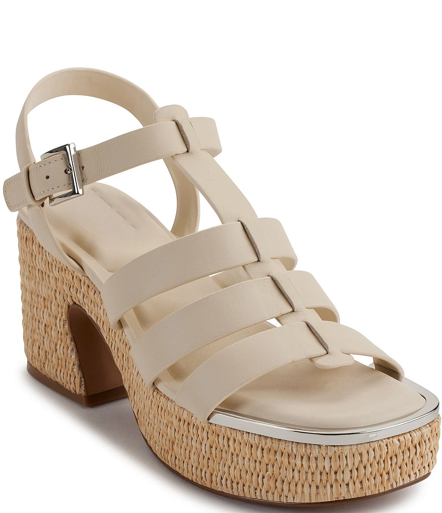 DKNY by Donna Karan Tash Leather Platform Fisherman Sandals