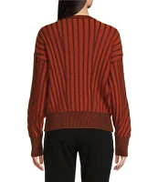 DKNY by Donna Karan Transfer Stitch Crew Neck Long Sleeve Sweater