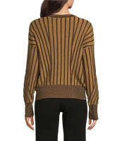 DKNY by Donna Karan Transfer Stitch Crew Neck Long Sleeve Sweater