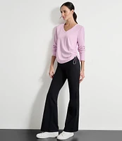 DKNY by Donna Karan V-Neck Long Sleeve Ruched Side Top