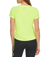 DKNY by Donna Karan V-Neck Short Sleeve Ruched Side Tee