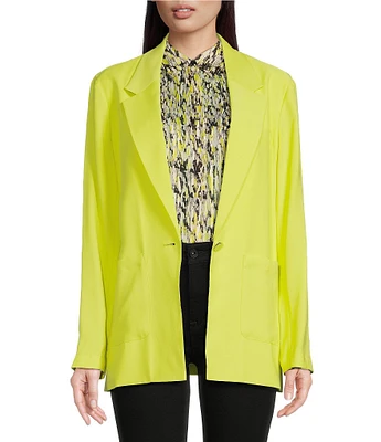 DKNY by Donna Karan Woven Notch Lapel Collar Long Sleeve One Button-Front Blazer