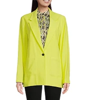 DKNY by Donna Karan Woven Notch Lapel Collar Long Sleeve One Button-Front Blazer