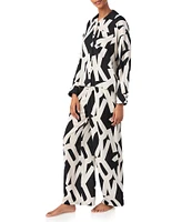 DNKY by Donna Karan Large Logo Print Long Sleeve Pant Pajama Set