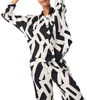 DNKY by Donna Karan Large Logo Print Long Sleeve Pant Pajama Set