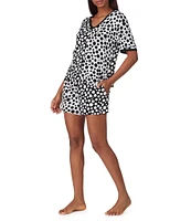 DNKY by Donna Karan Mixed Dot Print V-Neck Short Sleeve Knit Shorty Pajama Set