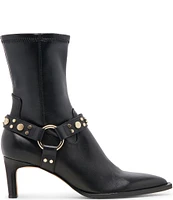 Dolce Vita Arya Stud Leather Studded Ankle Strap Pointed Toe Booties