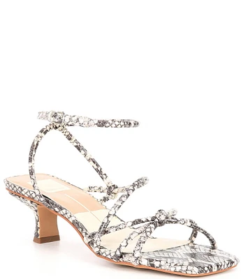 Dolce Vita Bev Embossed Leather Strappy Dress Sandals