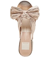 Dolce Vita Blare Pleated Metallic Fabric Bow Platform Dress Sandals