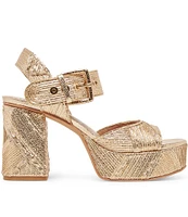 Dolce Vita Bobby Deco Leather Ankle Strap Platform Sandals