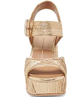 Dolce Vita Bobby Deco Leather Ankle Strap Platform Sandals