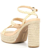 Dolce Vita Catina Raffia Ankle Wrap Strappy Platform Sandals