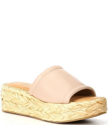 Dolce Vita Chavi Leather Platform Espadrille Wedge Sandals