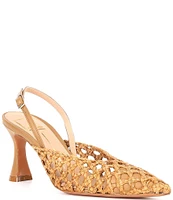 Dolce Vita Gloria Woven Leather Pointed Toe Slingback Pumps