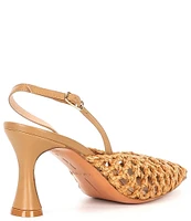 Dolce Vita Gloria Woven Leather Pointed Toe Slingback Pumps