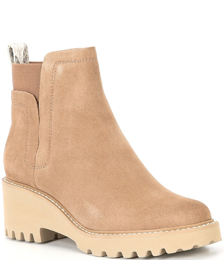 Dolce Vita Huey H2O Waterproof Suede Lug Sole Booties