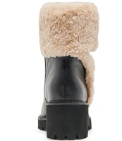 Dolce Vita Hug H2O Waterproof Leather Faux Fur Lug Sole Booties