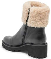 Dolce Vita Hug H2O Waterproof Leather Faux Fur Lug Sole Booties