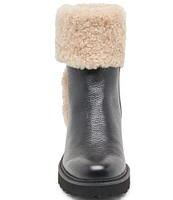 Dolce Vita Hug H2O Waterproof Leather Faux Fur Lug Sole Booties