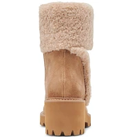 Dolce Vita Hug H2O Waterproof Suede Faux Fur Lug Sole Wedge Booties