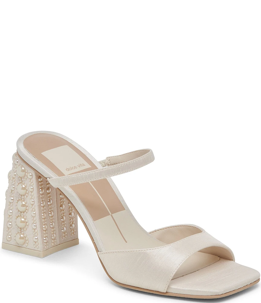 Dolce Vita Jemmy Pearl Embellished Heel Dress Sandals