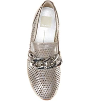 Dolce Vita Jhenee Perforated Metallic Chain Detail Platform Loafers