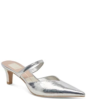 Dolce Vita Kanika Metallic Leather Dress Mules