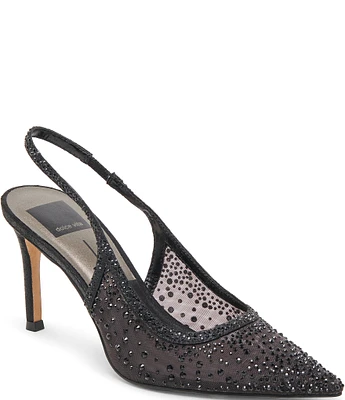 Dolce Vita Kaye Crystal Mesh Slingback Dress Pumps